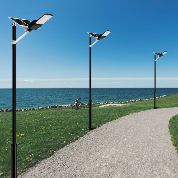 Solar street lights with pole