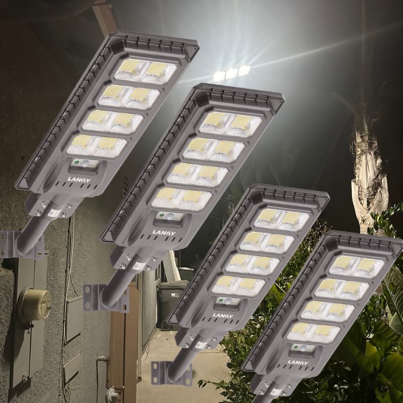 Load image into Gallery viewer, 4 Pack 200W solar street lights 20000 lumens -Grey