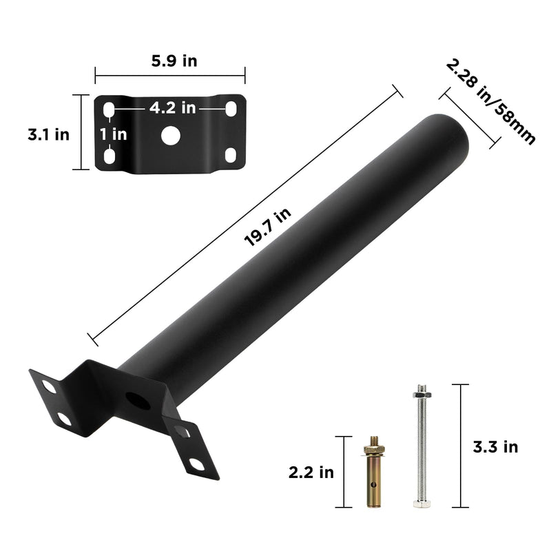 Load image into Gallery viewer, Black Solar street light mounting bracket -2.3" Diameter