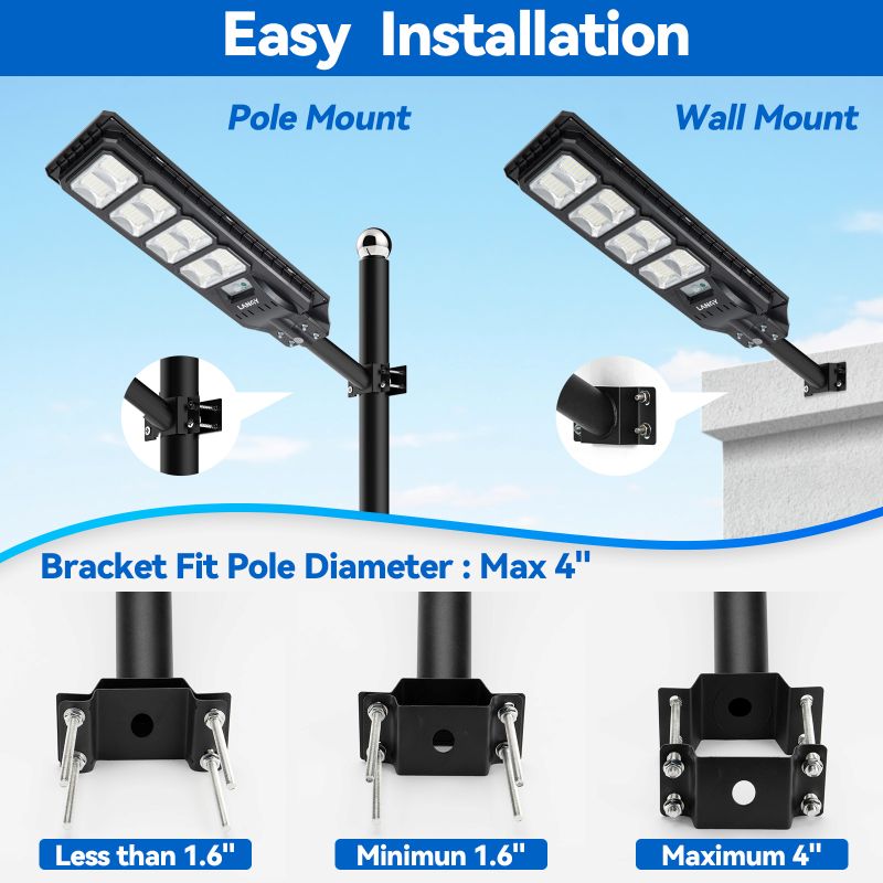Load image into Gallery viewer, 4 pack 200W solar street lights 25000 lumens