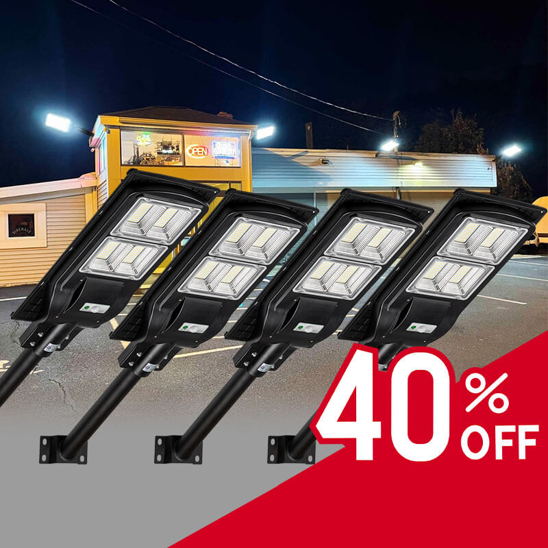 Load image into Gallery viewer, 4 Pack 120 W solar street lights 12000 lumens