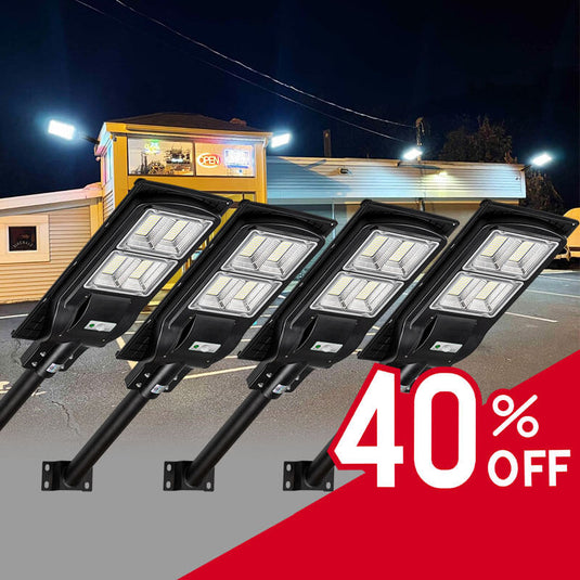 4 Pack 120 W solar street lights 12000 lumens