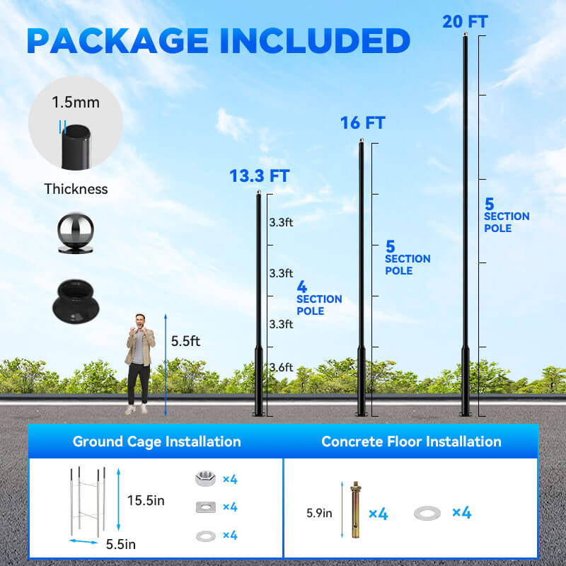 Load image into Gallery viewer, Solar Street Light Split Pole 13FT/16FT/20FT