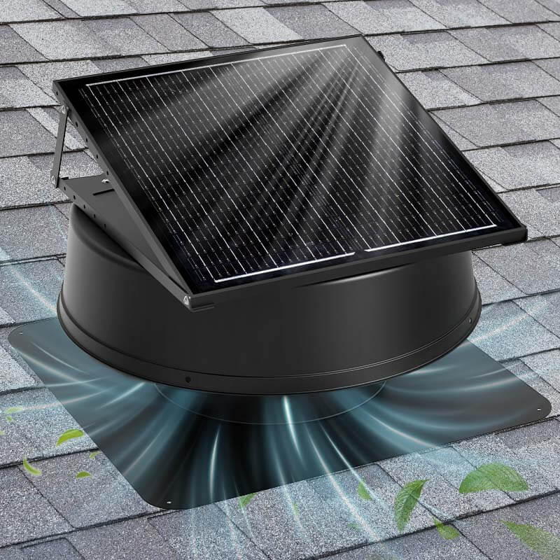 Load image into Gallery viewer, 42W 12" Solar Attic Fan with Smart Power Adapter+Remote