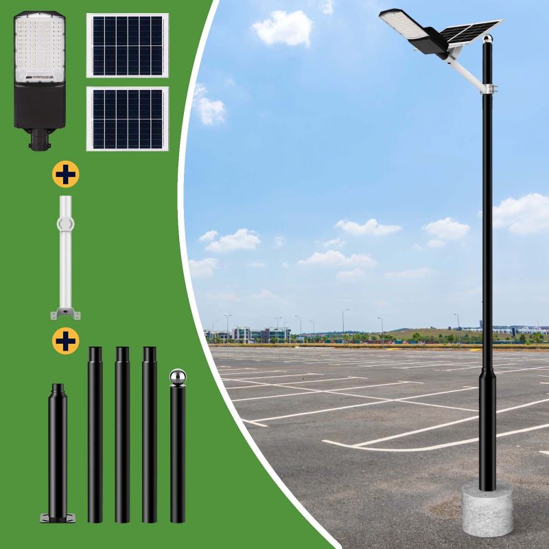 Load image into Gallery viewer, 1200W solar street light with pole -30,000lumens