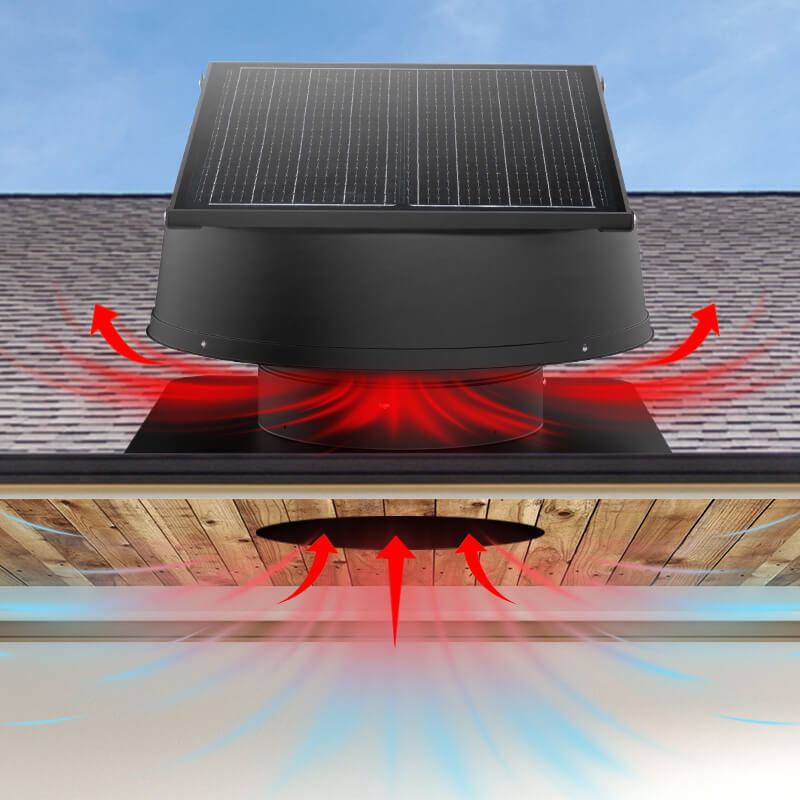 Load image into Gallery viewer, 12" Solar Attic Vent Fan -55W