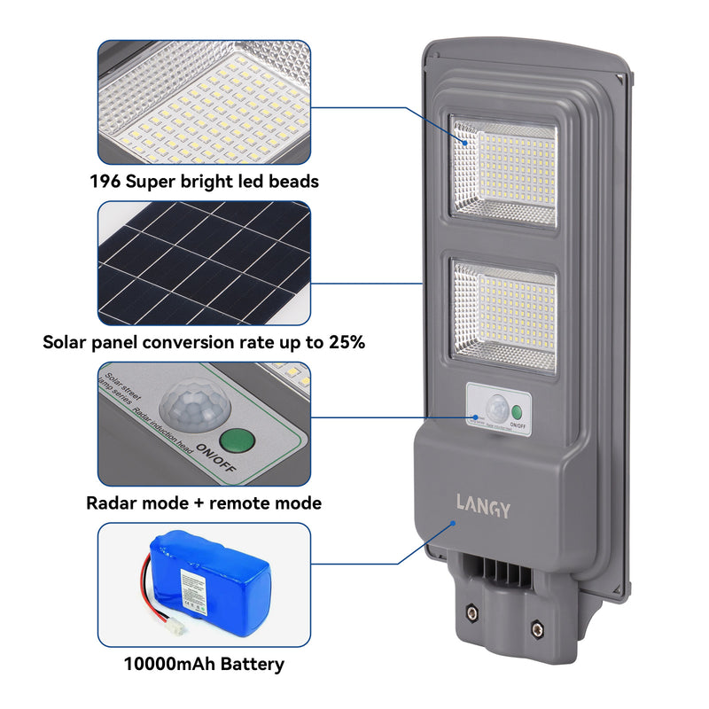 Load image into Gallery viewer, 60W solar street lights -6,000 lumens