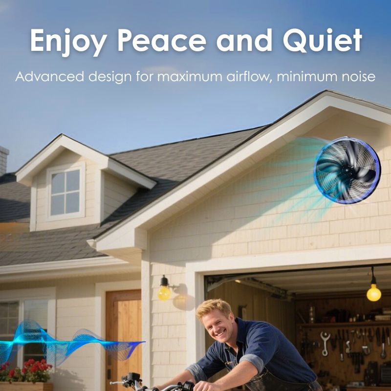 Load image into Gallery viewer, 15 Inch Attic Gable Fan with Thermostat -1300CFM