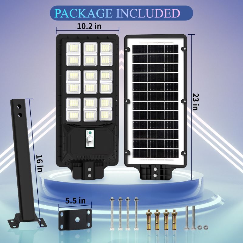 Load image into Gallery viewer, 90W solar street light 9000 lumens
