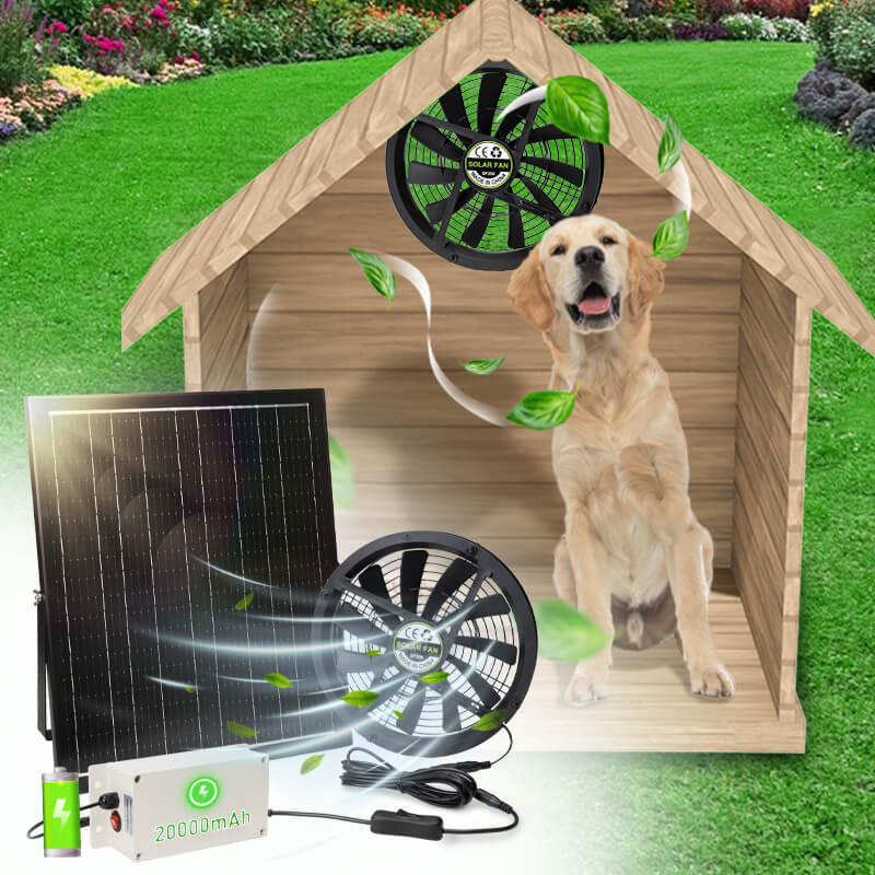 Load image into Gallery viewer, 10" Solar Exhaust Intake Fan with Battery&42W Solar Panel