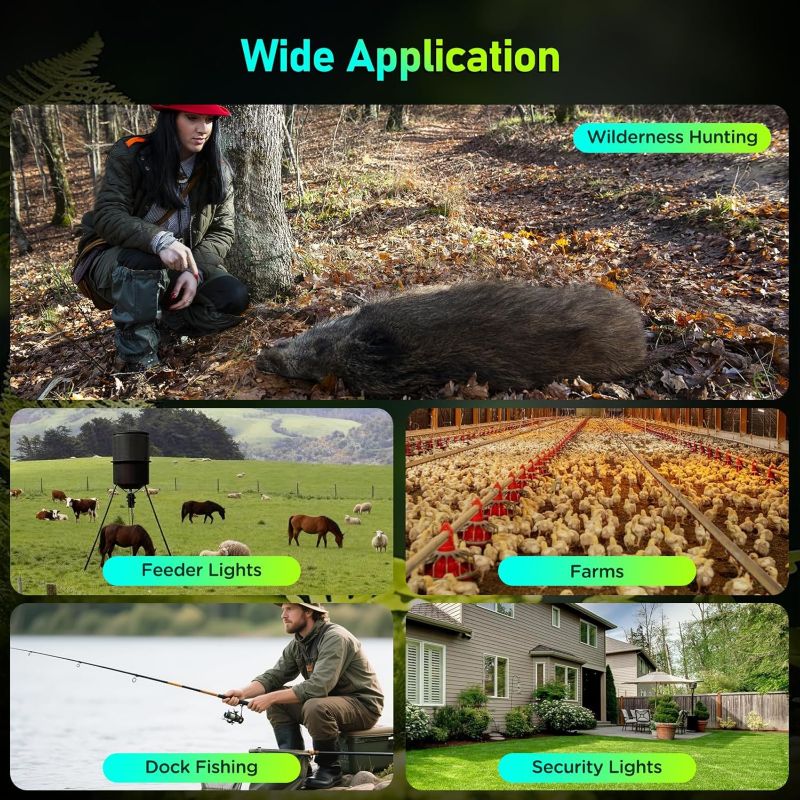 Load image into Gallery viewer, Solar Green Feeder Light for Hunting -10,000 lumens (2 Pack)