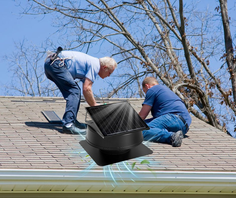 Load image into Gallery viewer, 42W 12" Solar Attic Fan with Smart Power Adapter+Remote