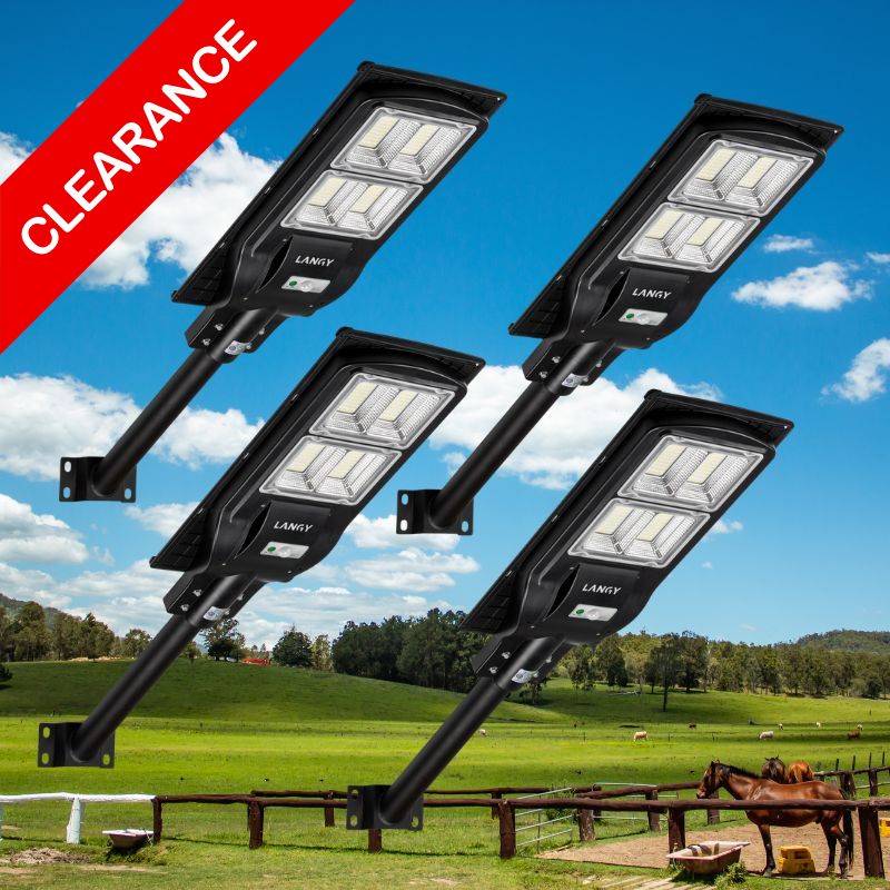 Load image into Gallery viewer, 4 Pack 120 W solar street lights 12000 lumens