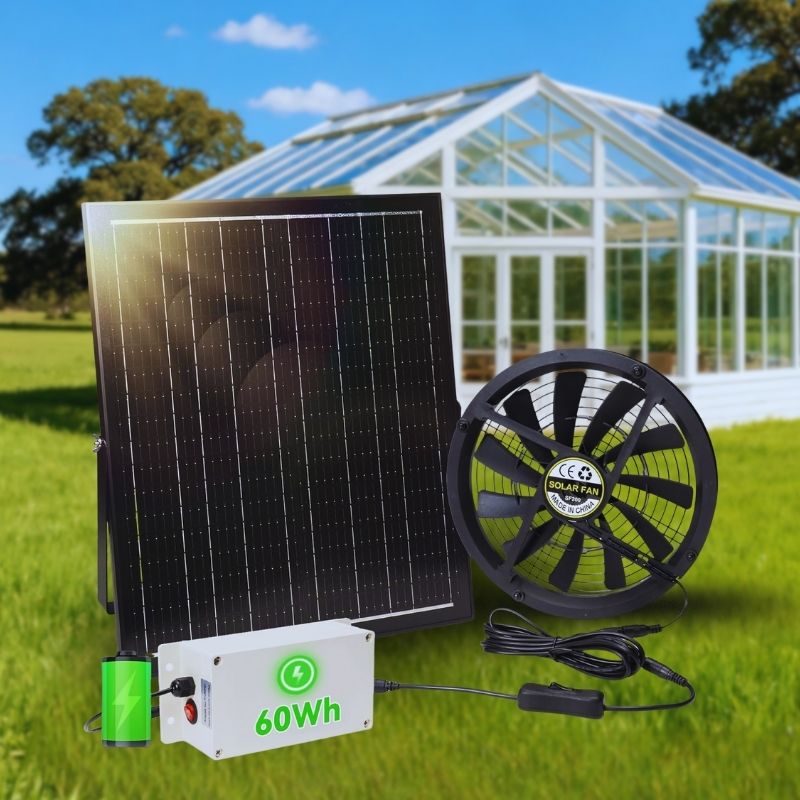 Load image into Gallery viewer, 10" Solar Exhaust Intake Fan with Battery&42W Solar Panel