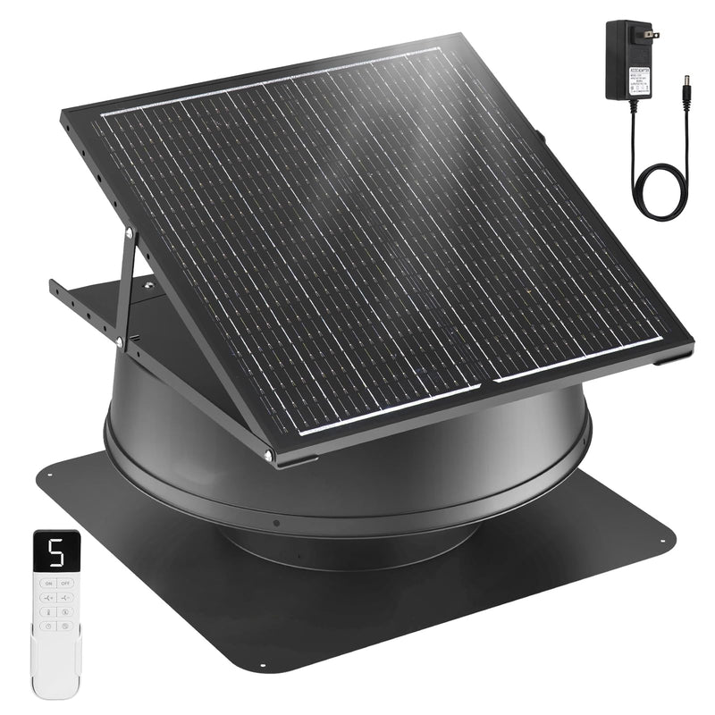 Load image into Gallery viewer, 55W 12" Solar Attic Fan with Smart Power Adapter+Remote