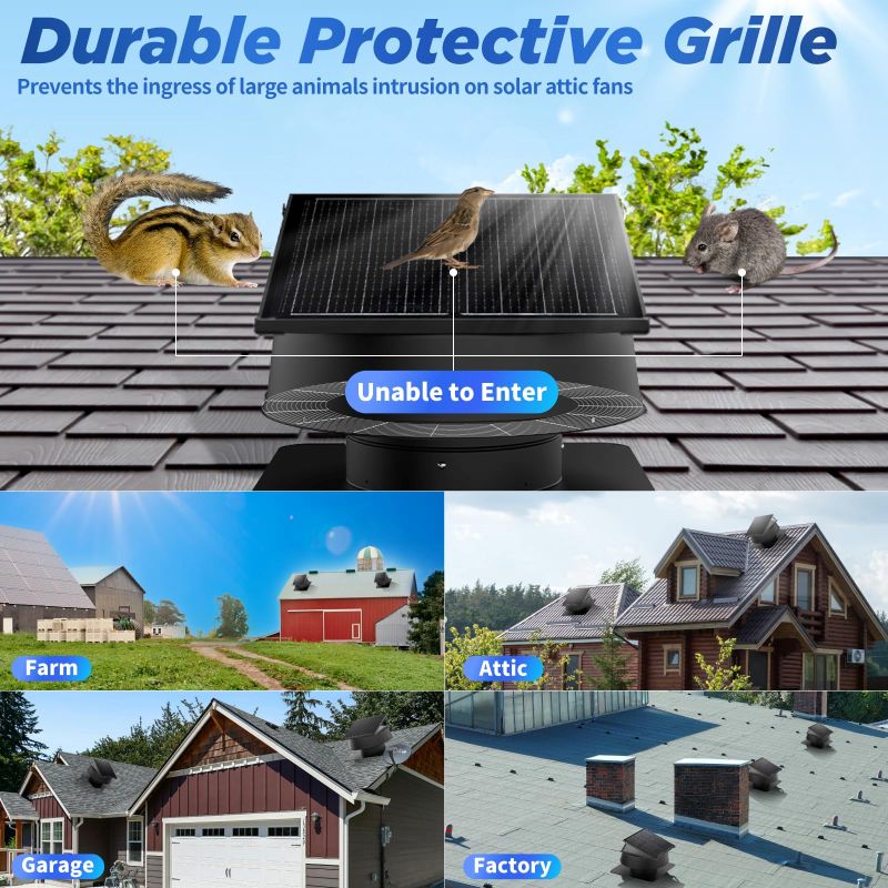 Load image into Gallery viewer, 55W 12" Solar Attic Fan with Smart Power Adapter+Remote