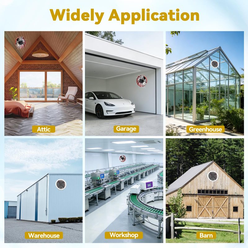 Load image into Gallery viewer, 15 Inch Attic Gable Fan with Thermostat -1650CFM
