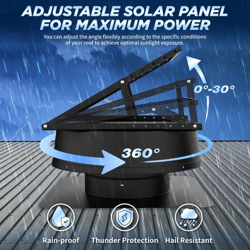 Load image into Gallery viewer, 55W 12" Solar Attic Fan with Smart Power Adapter+Remote