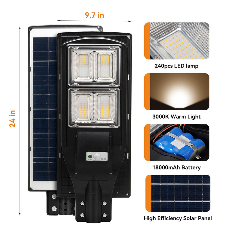Load image into Gallery viewer, 4 PACK LANGY 120 W solar street lights 3000K warm white