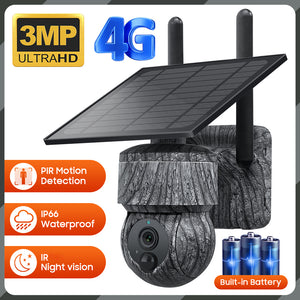 2K HD 3MP  CamouflageSolar Security  Camera  wireless 4G / WIFI
