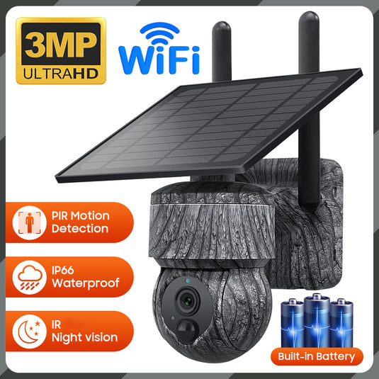 2K HD 3MP  CamouflageSolar Security  Camera  wireless 4G / WIFI