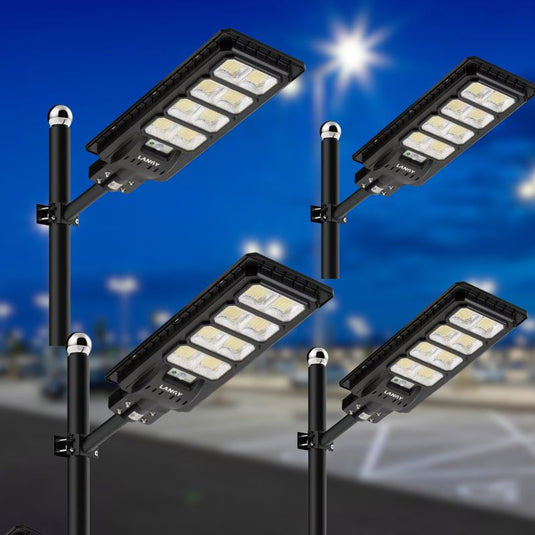 4 pack 200W solar street lights 20000 lumens