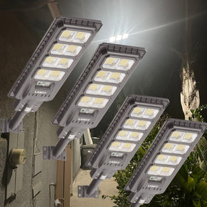 4 Pack 200W solar street lights 20000 lumens -Grey