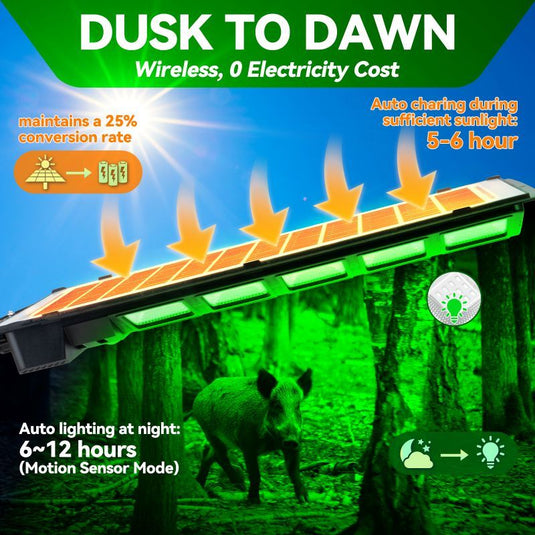 Solar Green Feeder Light for Hunting -9,000 lumens (2 Pack)