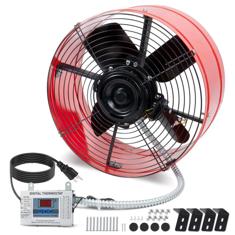 Load image into Gallery viewer, 15 Inch Attic Gable Fan with Thermostat -1650CFM
