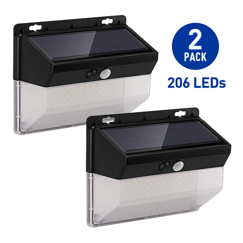 Load image into Gallery viewer, 206 LED cluster  solar led light wall light with motion sensor
