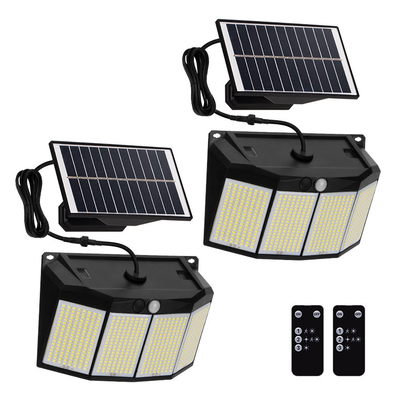 2 PACK 576 LED's Solar  wall light with motion sensor-white