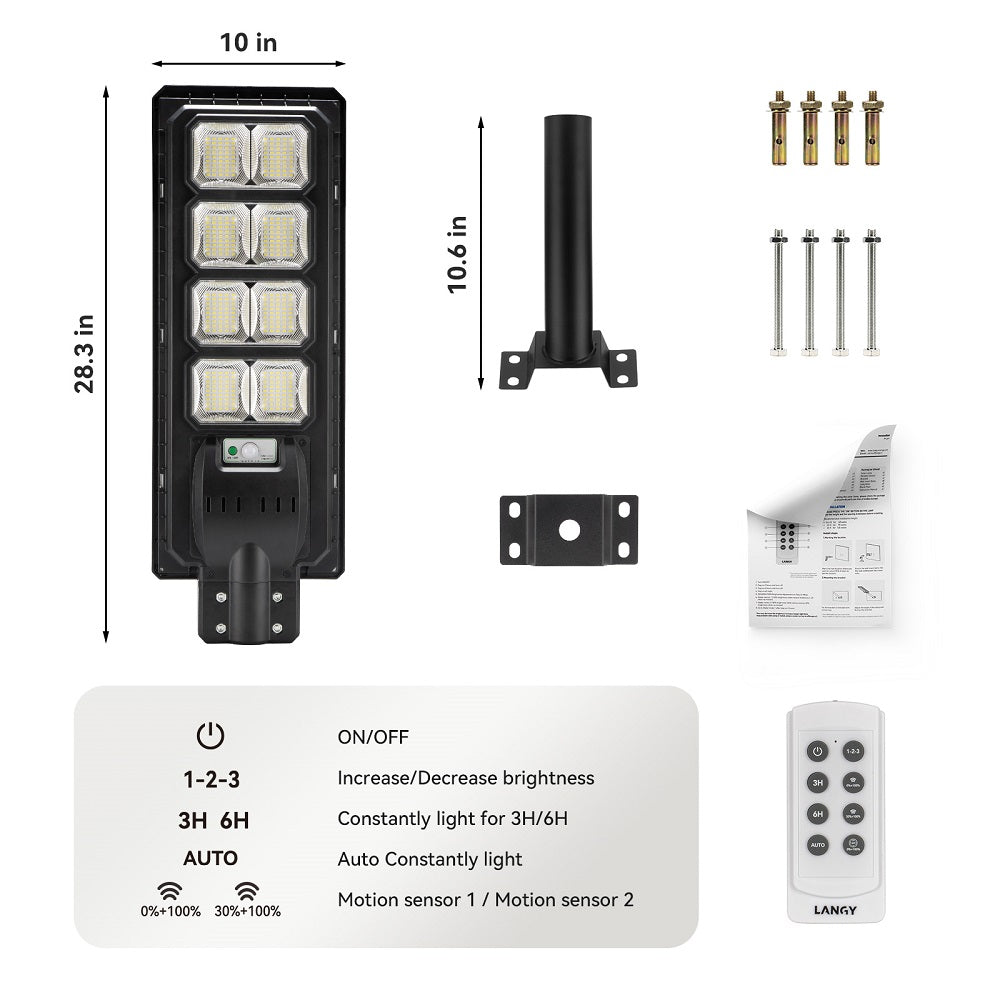 packing list for 200w solar street light
