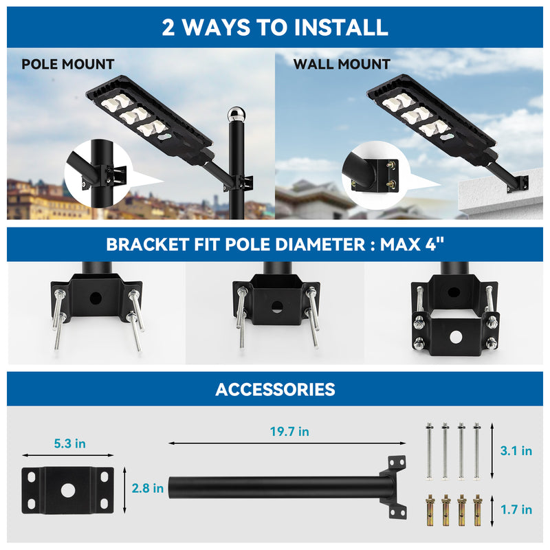 Load image into Gallery viewer, 2 PACK  LANGY 90W solar street lights 9000 lumens
