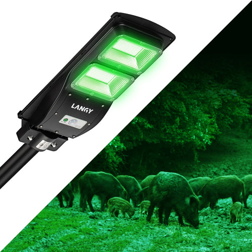 Solar Green Light for Hunting Hogs Deers,Fish light-6000 or 9000 lumens