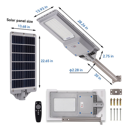 2 Pack 300 W all in one  solar street light 25000 lumens