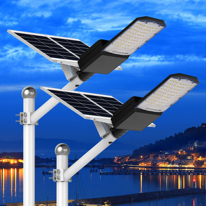 Load image into Gallery viewer, 2 PACK 500 W solar powered street lights 40000 lumens
