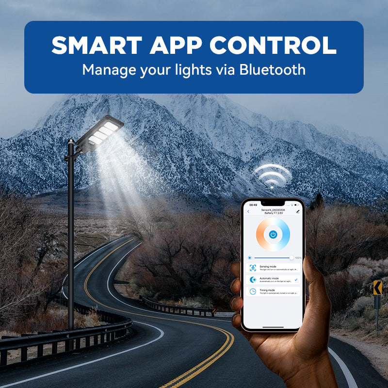 Load image into Gallery viewer, 200W solar street lights 20000 lumens -Smart APP Control
