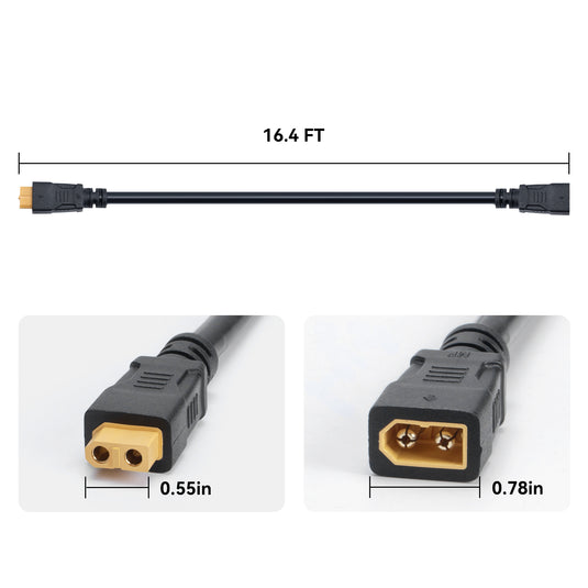 Extension cable for split solar street light