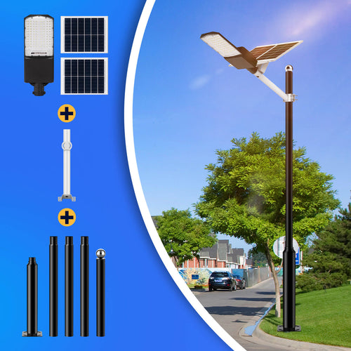 800W solar street light with pole