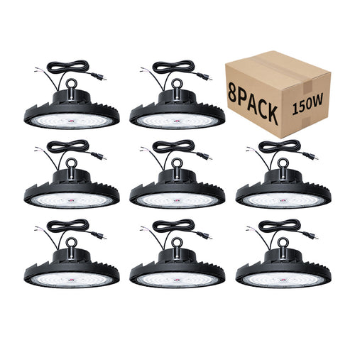 8 PACK 150W UFO high bay light - Dimmable 22,500 lumens