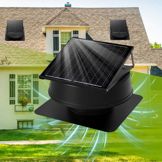 42W Solar Attic Fan with Smart Power Adapter
