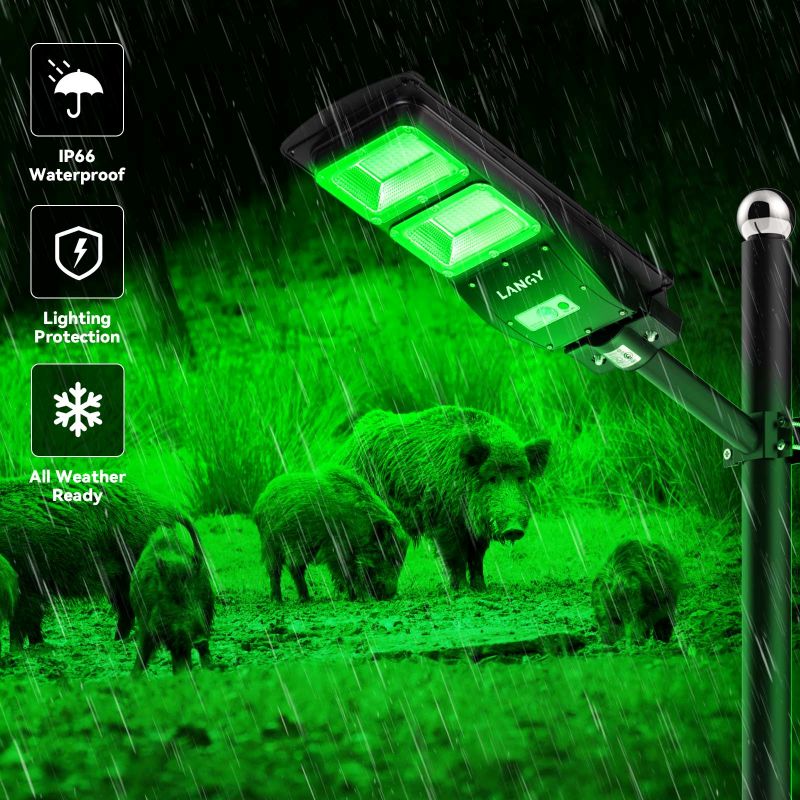 Load image into Gallery viewer, Solar Green Feeder Light for Hunting -12,000 lumens
