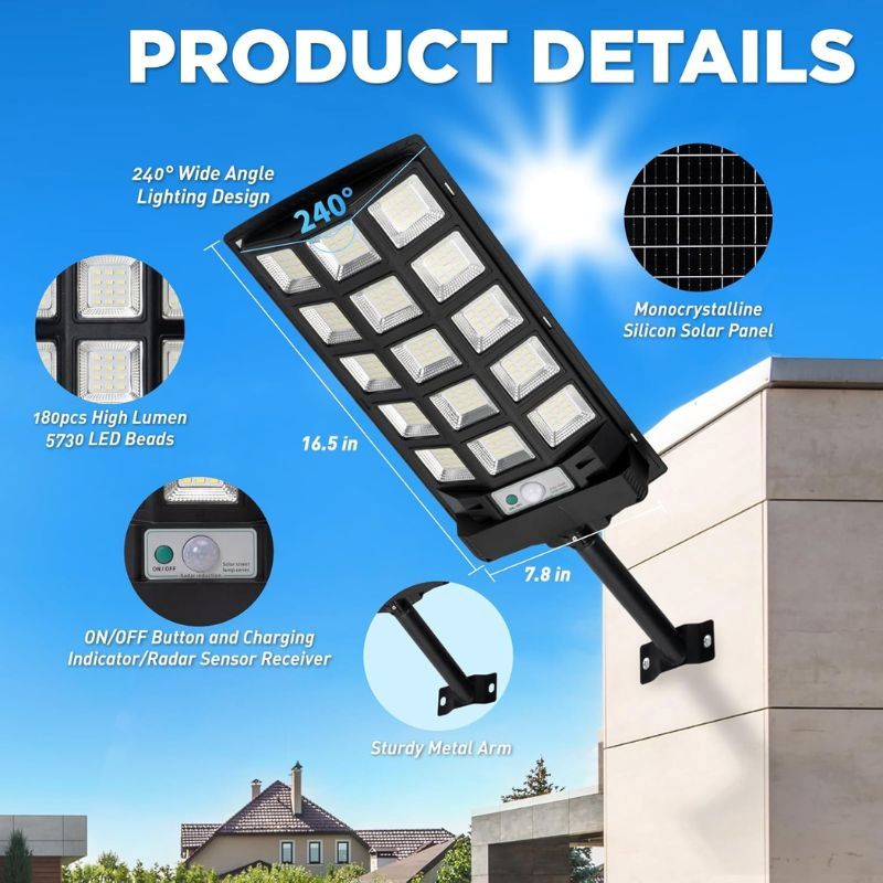 Load image into Gallery viewer, 70W Solar Outdoor Dusk to Dawn Lights with Remote Control-7000 lumens
