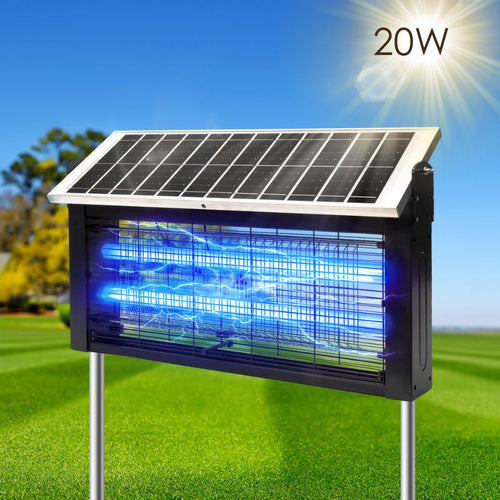 Upgraded Solar Bug Zapper Outdoor-20W Solar Panel