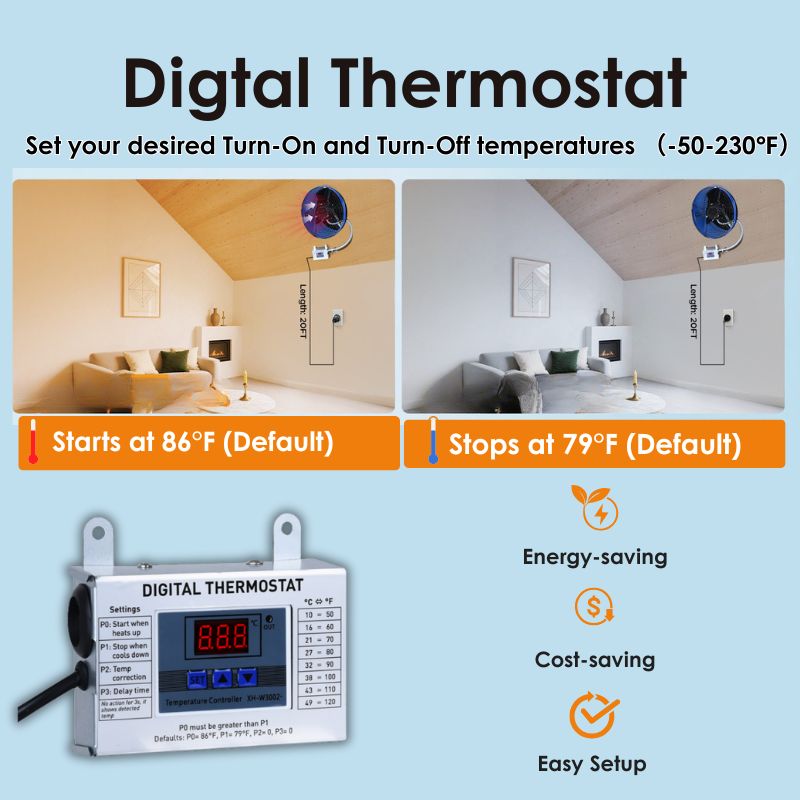 Load image into Gallery viewer, 15 Inch Attic Gable Fan with Thermostat -1300CFM
