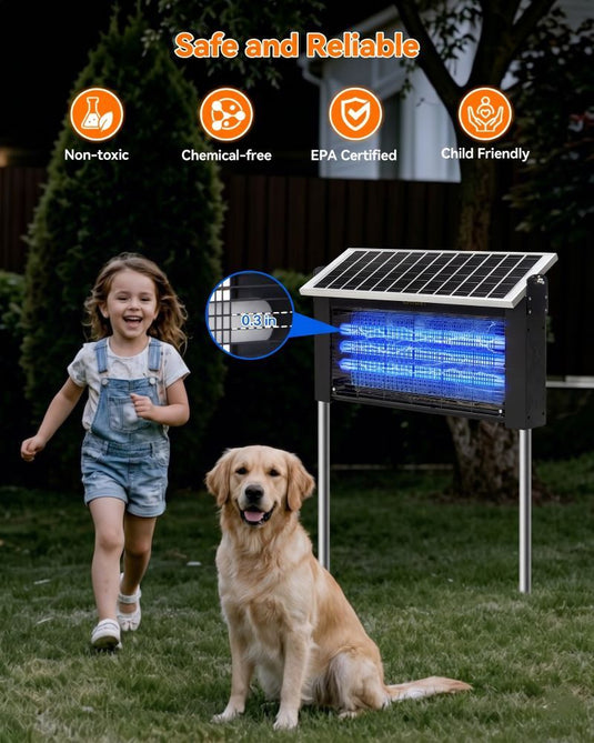 4500V Commercial Grade Solar Bug Zapper - Heavy Duty Mosquito Killer Pro
