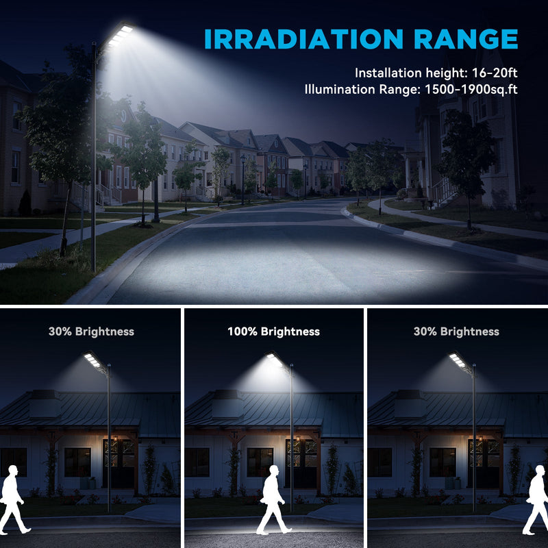 Load image into Gallery viewer, 3 PACK APP control 200W solar street lights 20000 lumens
