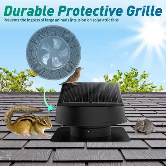 42W Solar Attic Fan with Smart Power Adapter
