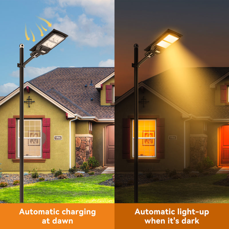 Load image into Gallery viewer, 4 PACK LANGY 120 W solar street lights 3000K  warm white
