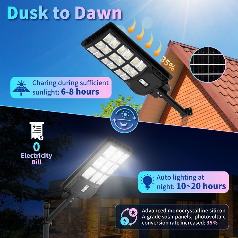 Load image into Gallery viewer, 90W solar street light 9000 lumens
